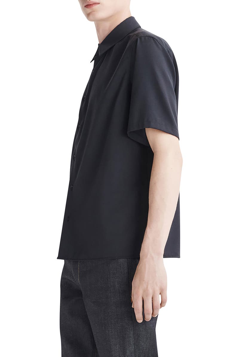 rag & bone Dalton Wool Blend Crepe Short Sleeve Button-Up Shirt, Alternate, color,