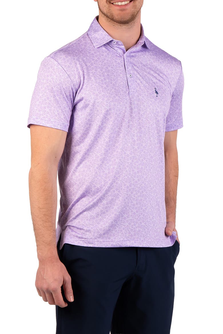 Floral Performance Polo, Alternate, color, LILAC