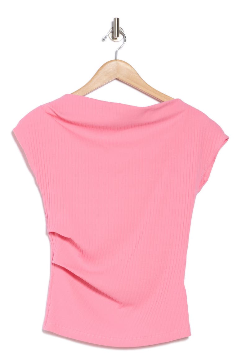 Rib Asymmetric Top, Alternate, color, PINK