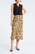 NORDSTROM RACK Textured Satin Midi Skirt