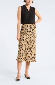 NORDSTROM RACK Textured Satin Midi Skirt