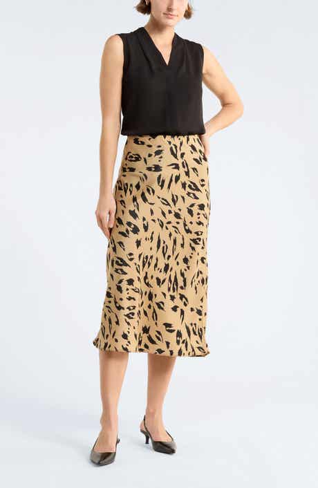 NORDSTROM RACK Textured Satin Midi Skirt