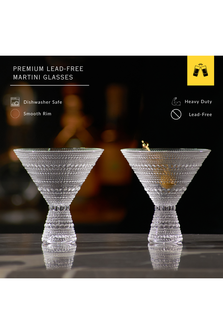 Clear Hobnail Martini Glasses, Set of 6, Alternate, color, Clear