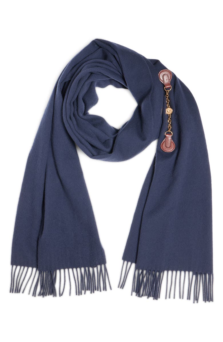 Chloé Horse Medal Wool Fringe Scarf, Alternate, color, 