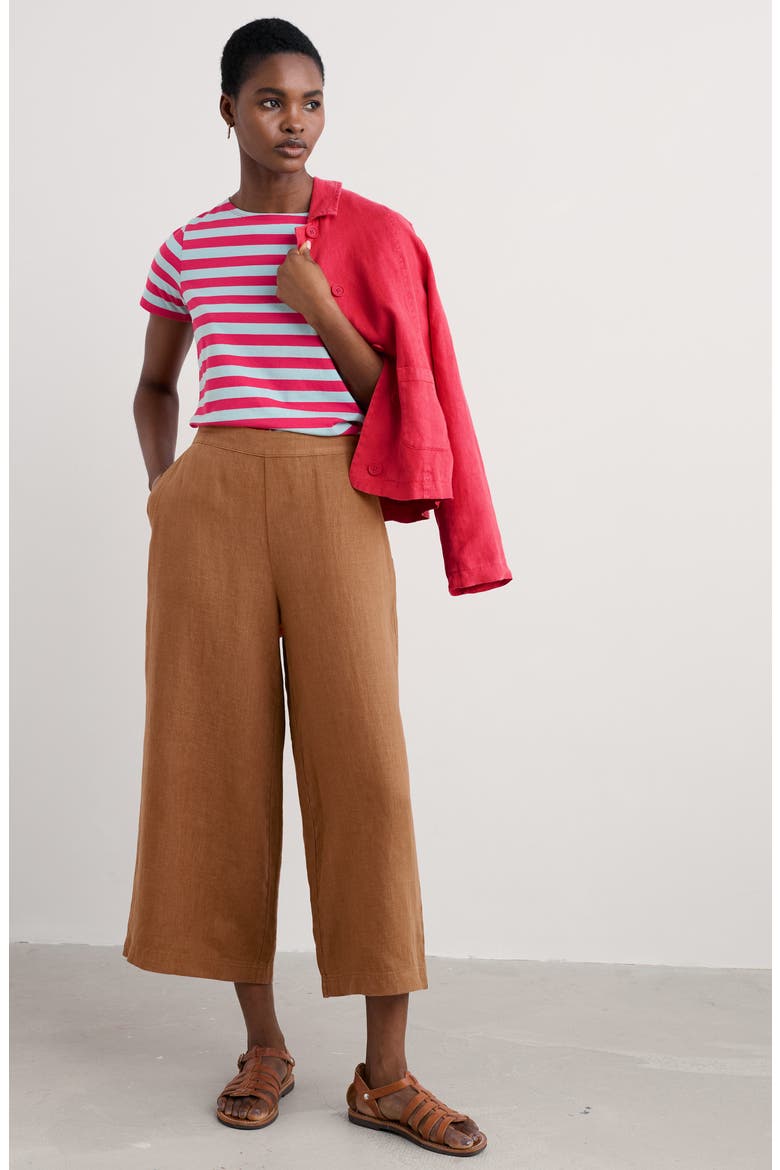 Sailor Stripe Organic Cotton T-Shirt, Alternate, color, SCALLION RASPBERRY