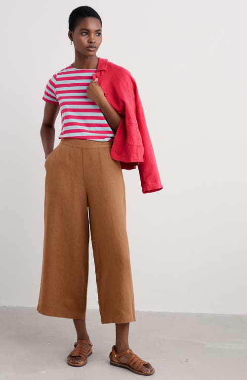 Seasalt Cornwall Sailor Stripe Organic Cotton T-shirt In Scallion Raspberry