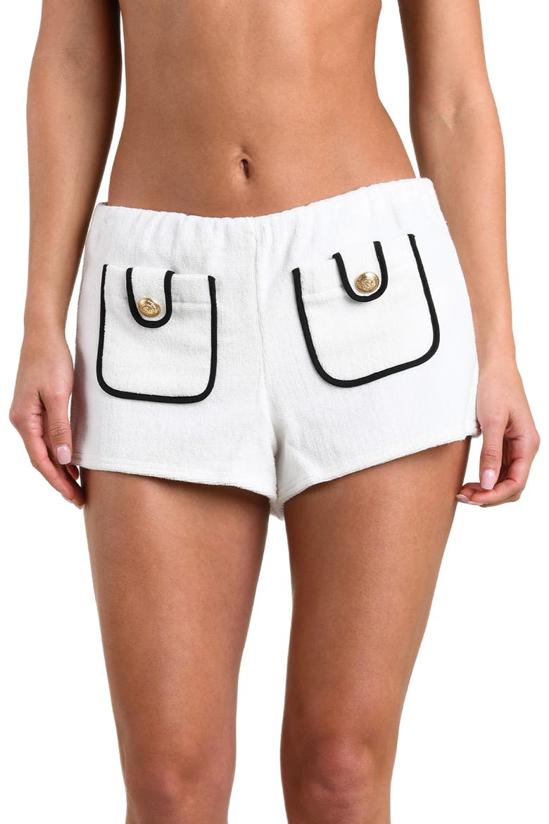 Fine Line Amiya Cotton Cover-Up Shorts, Alternate, color, WHITE