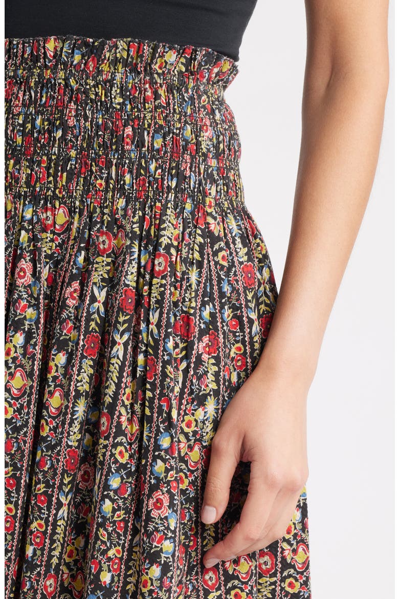 The Canary Floral A-Line Midi Skirt, Alternate, color, GARLAND PRINT