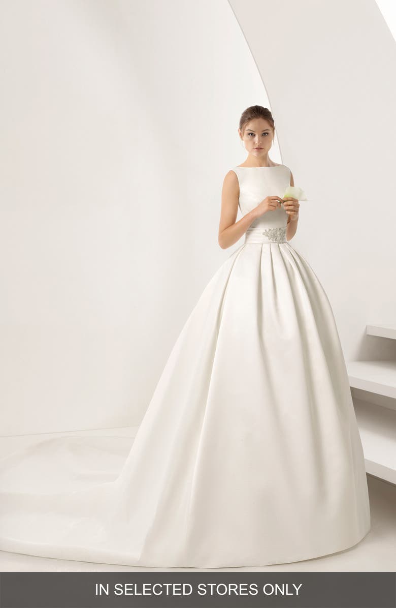 Rosa Clará Opulento Mikado Ballgown Wedding Dress, Main, color, 