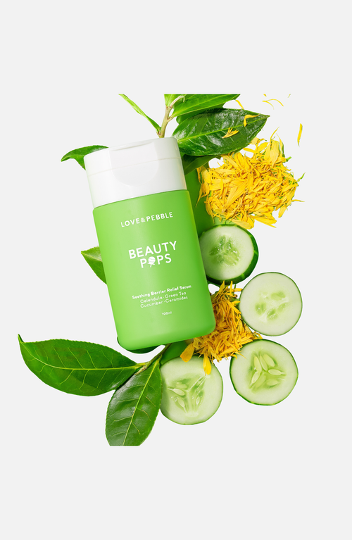 Love And Pebble Beauty Pops Soothing Barrier Frozen Serum Kit In Green