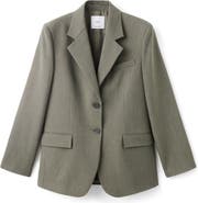 MANGO Straight Fit One-Button Suit Blazer