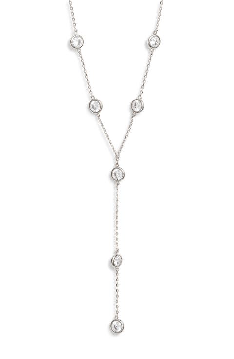 Cubic Zirconia Station Y Necklace