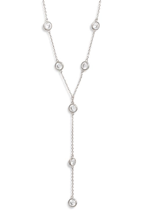 Nordstrom Cubic Zirconia Station Y Necklace In Metallic
