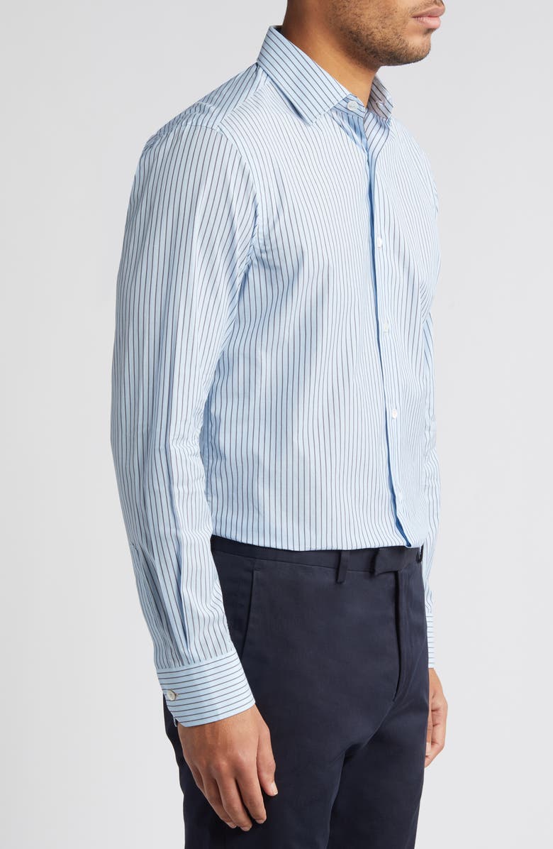 Paul Smith Tailored Fit Pinstripe Organic Cotton Dress Shirt, Alternate, color, 
