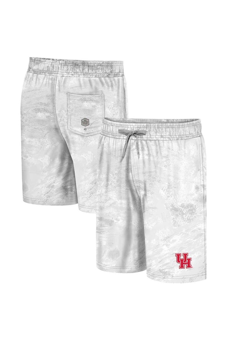 Men's Colosseum White Houston Cougars Realtree Aspect Ohana Swim Shorts, Main, color, White