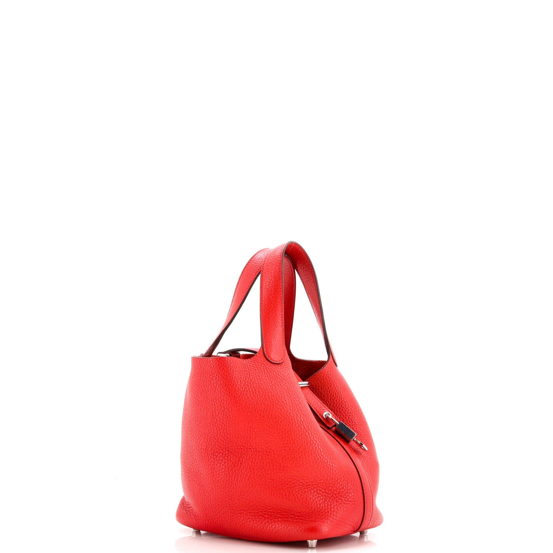Pre-Owned Hermes Picotin Lock Bag Clemence PM, Alternate, color, Rouge Tomate