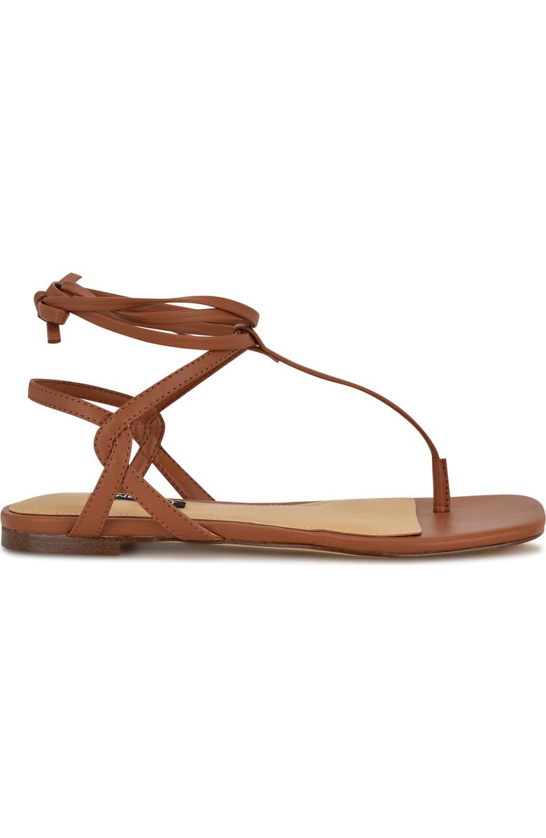 Nine West Norta Ankle Wrap Sandal, Alternate, color, Medium Brown
