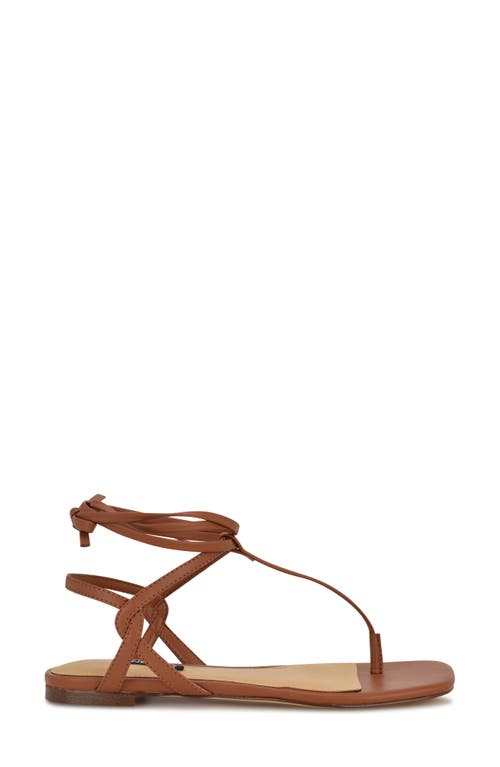 Nine West Norta Ankle Wrap Sandal In Medium Brown