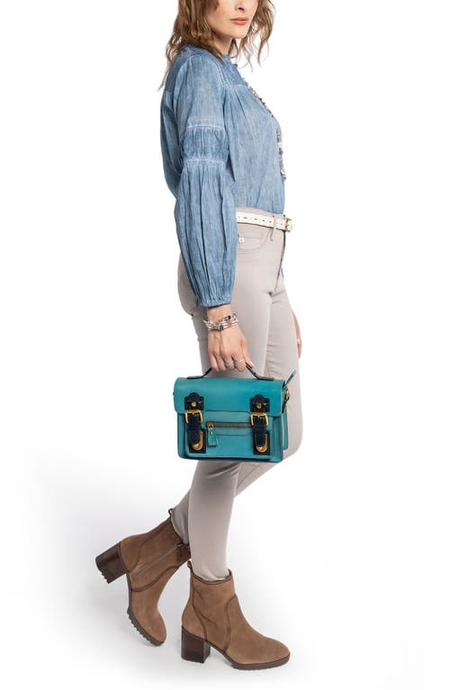 Old Trend Aster Mini Leather Satchel In Turquoise