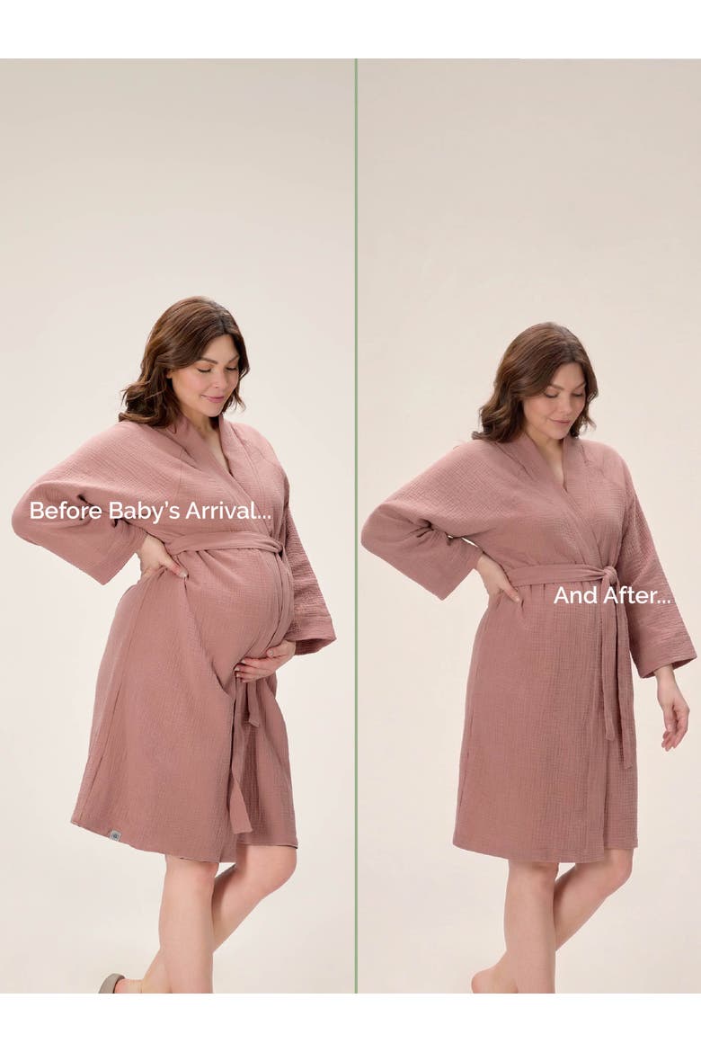 Maternity Robe, Alternate, color, Rosewood