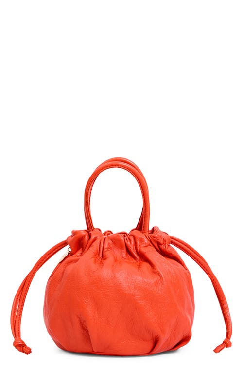 Clare V. Emma Leather Drawstring Top Handle Bag in L Orange at Nordstrom