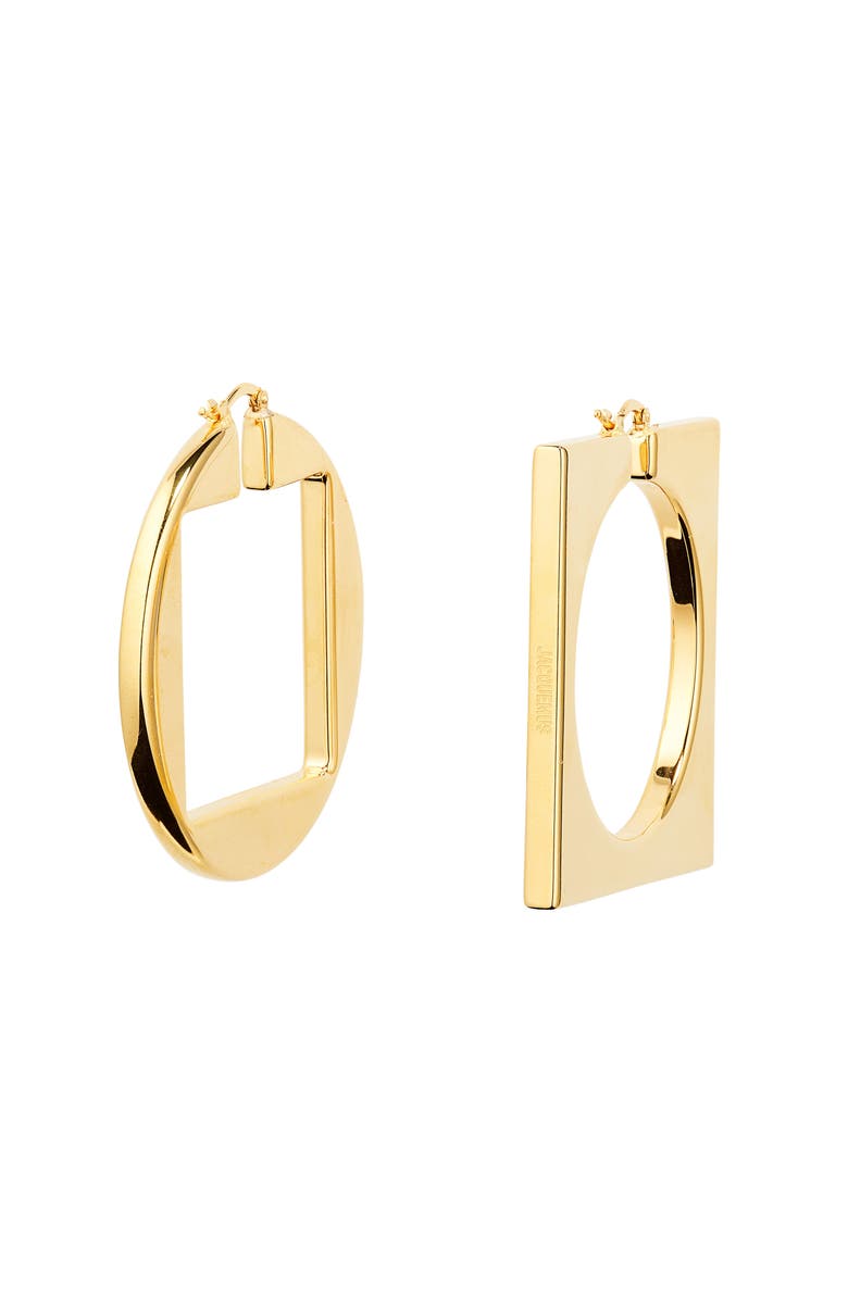 Jacquemus Les Creoles Rond Carré Misamatched Earrings, Alternate, color,