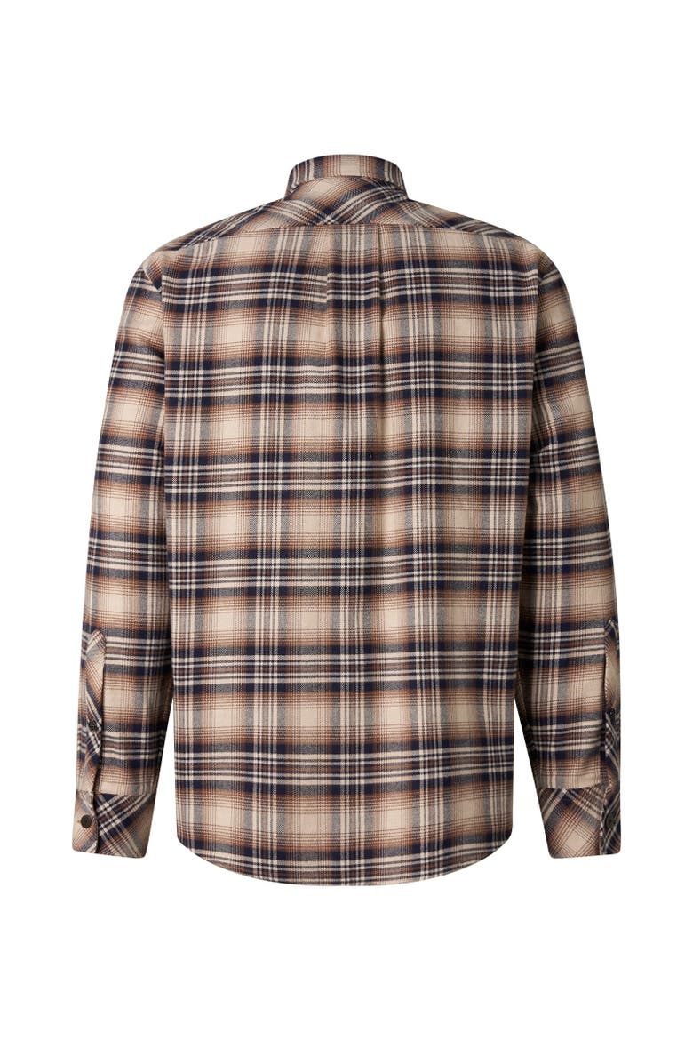 Heiko Flannel Shirt, Alternate, color, Beige/Navy Blue