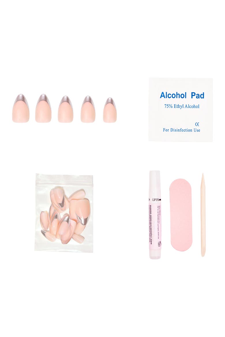 Short Almond Press-On Nails Set, Alternate, color, MIRROR MIRROR