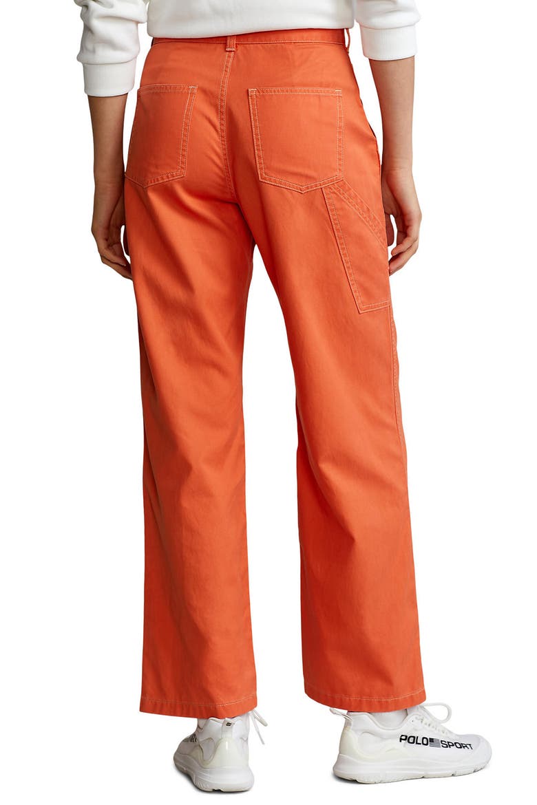 Marge Mid Rise Twill Pants, Alternate, color, ORANGE