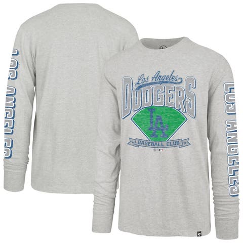 Men's '47  Gray Los Angeles Dodgers Big & Tall Distressed Franklin Long Sleeve T-Shirt