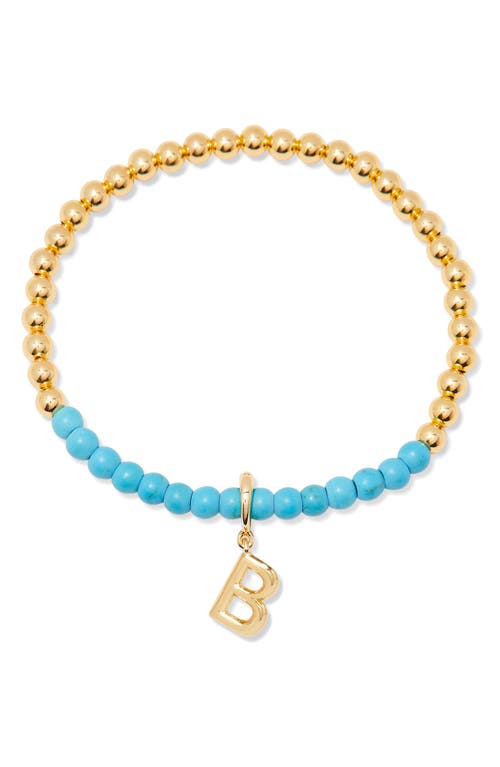 Brook & York Brook And York Bennett Inital Turquoise Beaded Bracelet