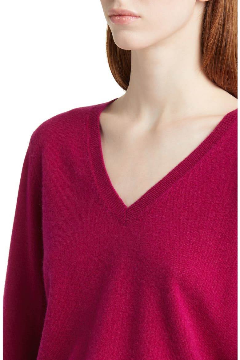 Cashmere V-Neck Sweater, Alternate, color, PINK PLUMIER
