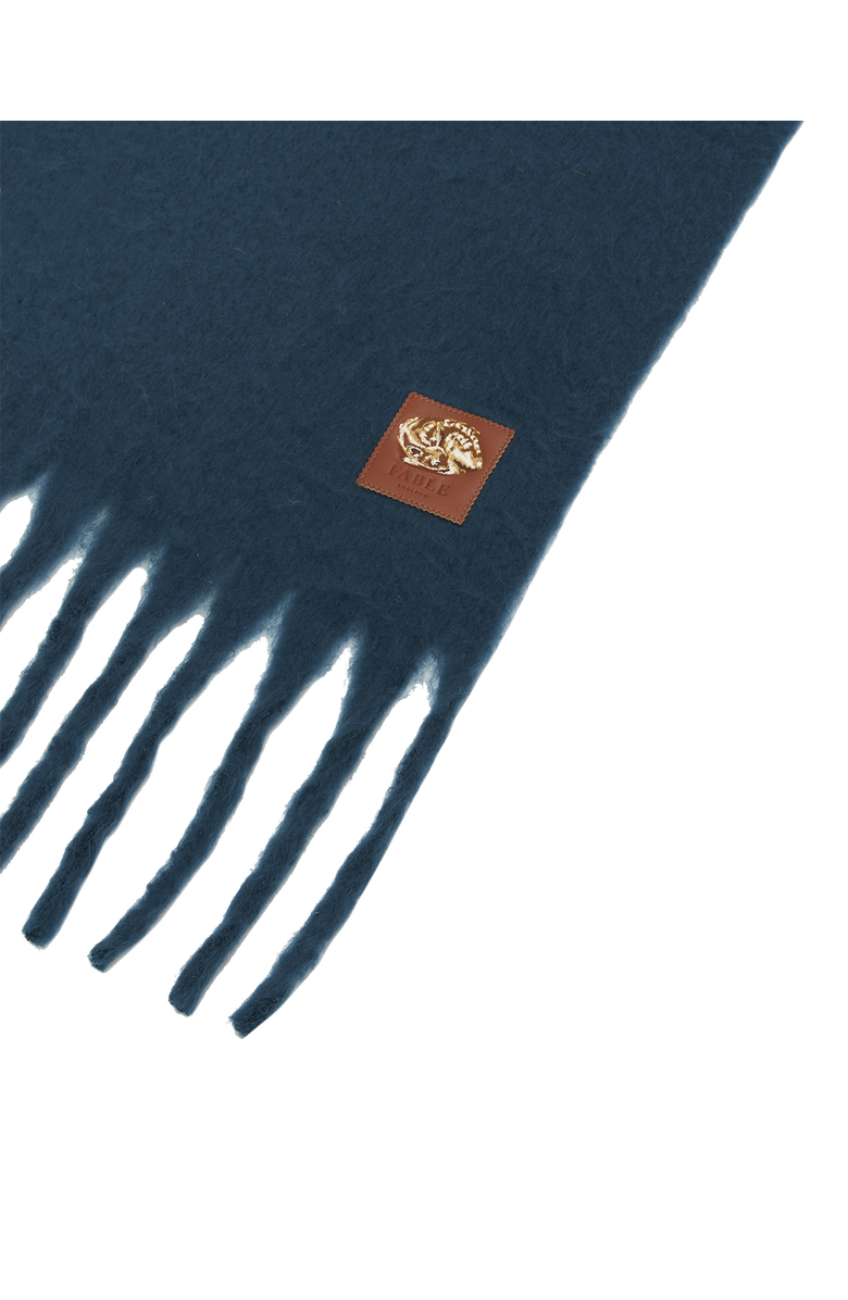 Fable England Cosy Teal Boucle Scarf, Alternate, color, Teal