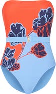 Milly Skewed Petal Strapless One-Piece Swimsuit