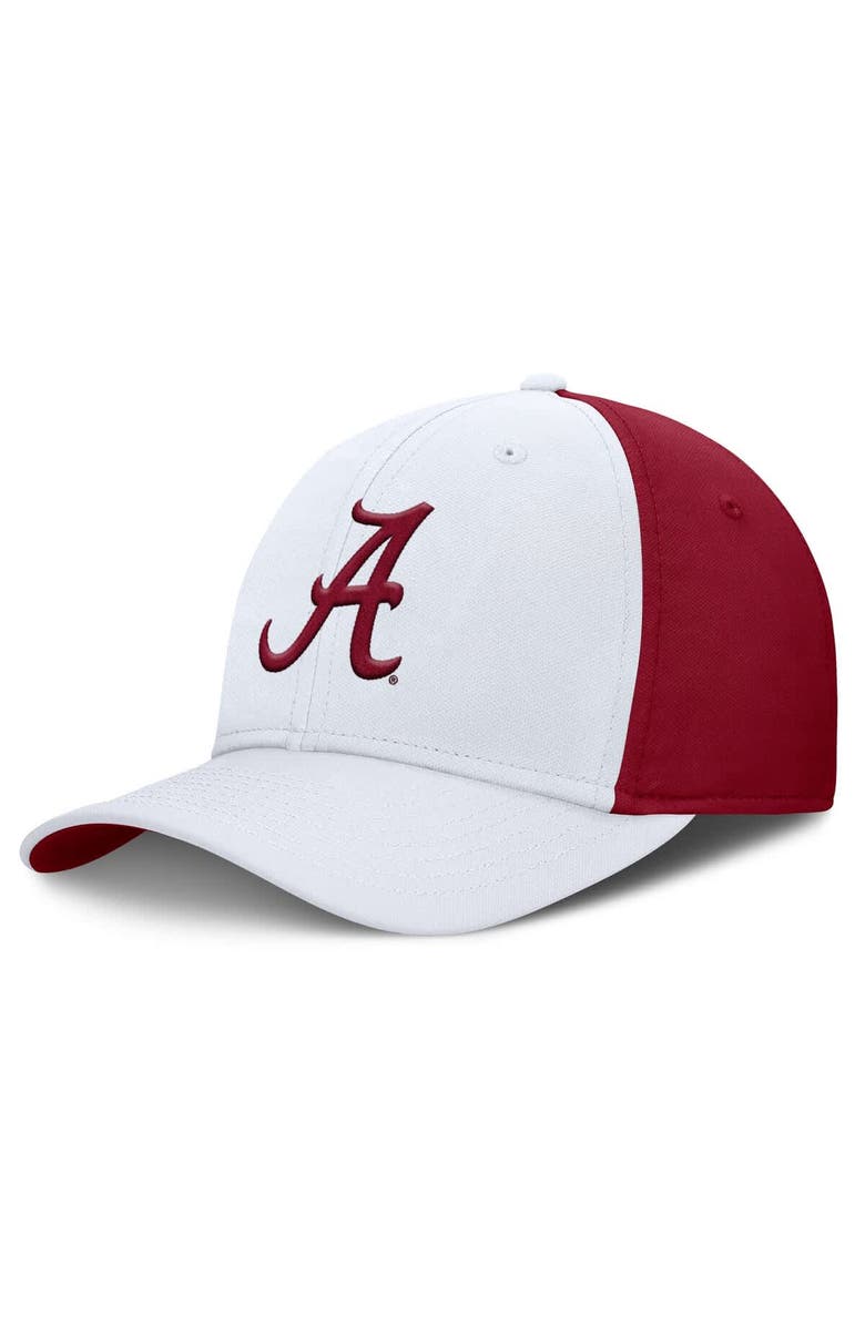 Nike Men's Nike White/Crimson Alabama Crimson Tide 2025 Sideline Rise Local Performance Flex Hat, Main, color, White