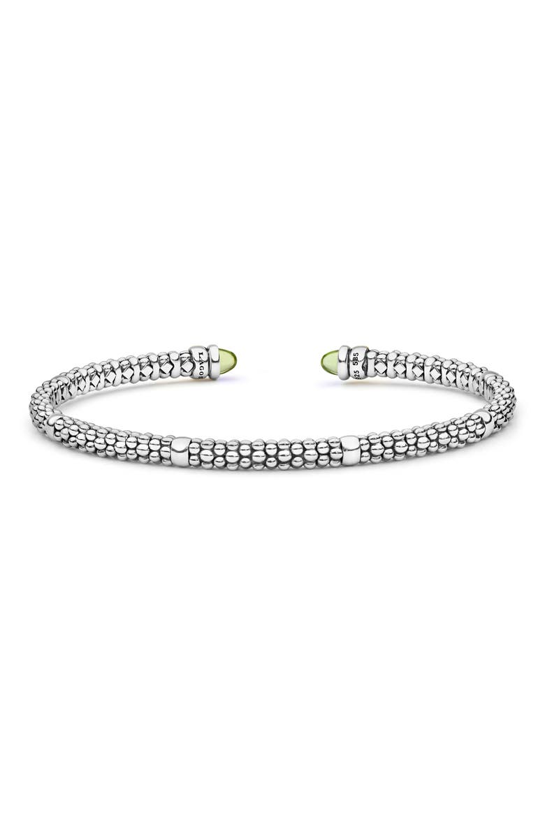 Caviar 14k Gold & Sterling Silver Peridot Bracelet, Alternate, color, PERIDOT