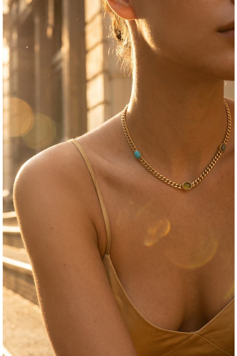 Heiress Necklace, Alternate, color, Moonstone, & Turquoise