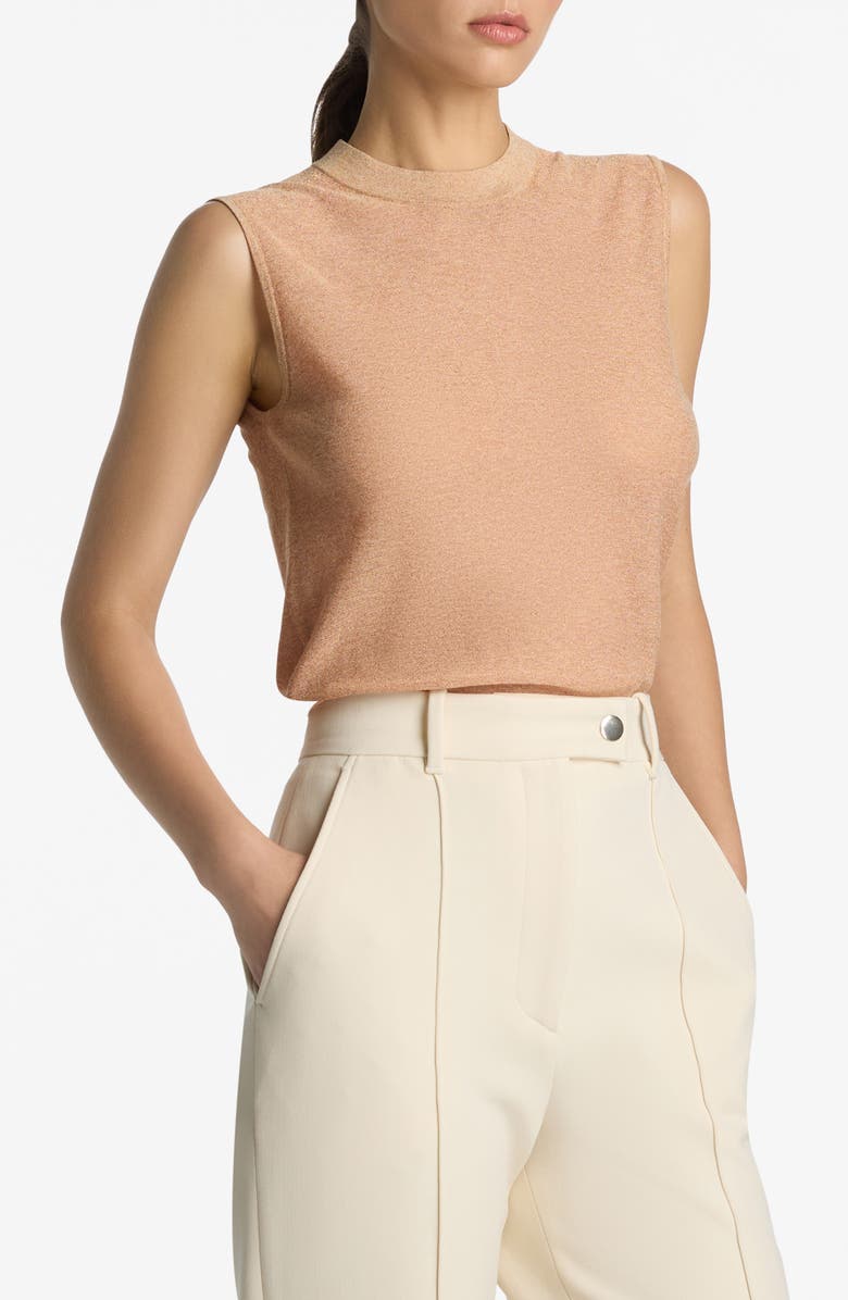 ST. JOHN Lurex Jersey Shell, Alternate, color, Light Blossom