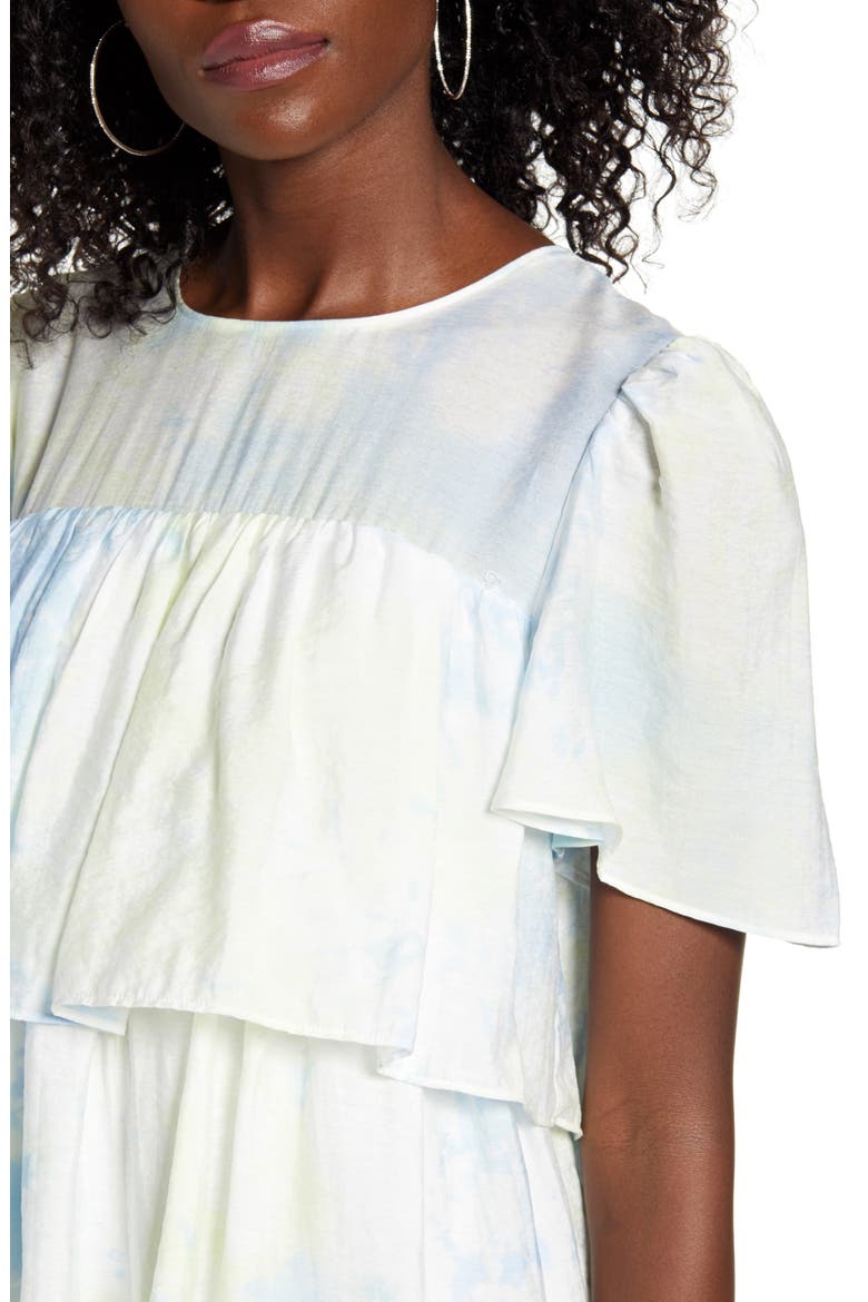 Tiered Ruffle Shift Dress, Alternate, color, BLUE MULTI