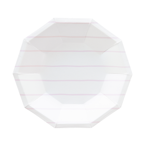 Daydream Society Frenchie Striped Large  Plates In Lilac