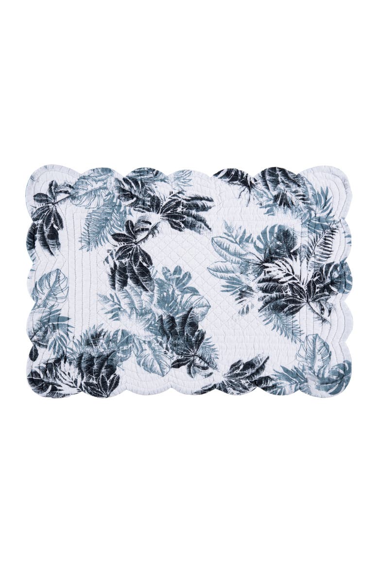 Bruno Palms Placemats Set of 6, 13" x 19", Alternate, color, White