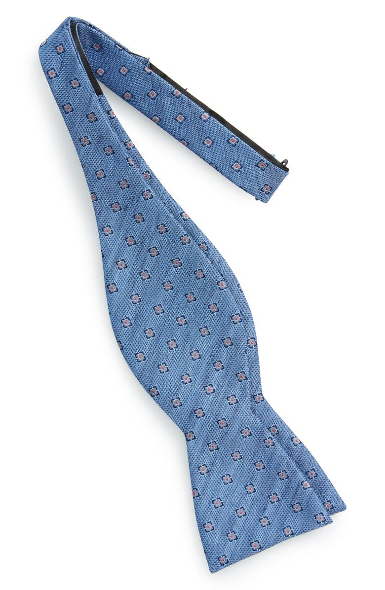 The Tie Bar Medallion Scene Silk & Linen Bow Tie, Alternate, color, 