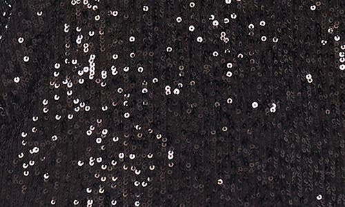 Vince Camuto Sequin Balloon Sleeve Top In Black