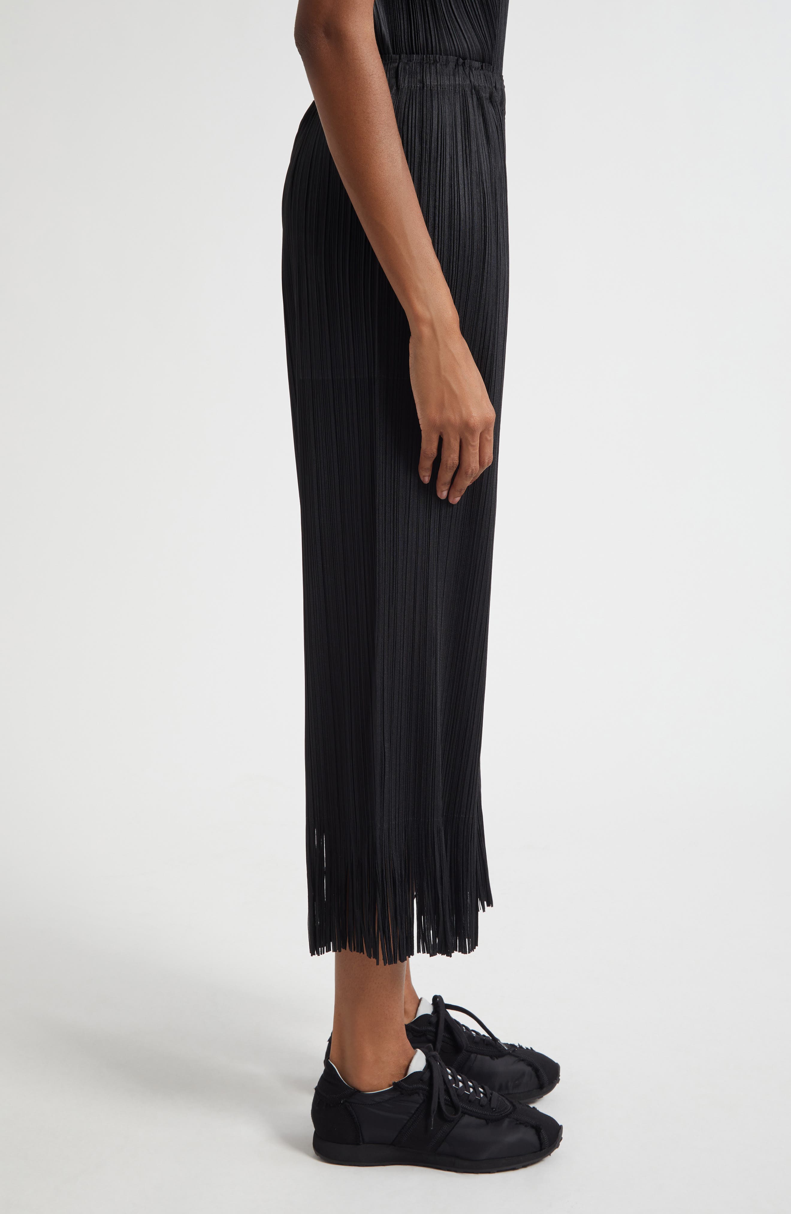 Wave Pleated Fringe Trim Pants (Women) | Nordstrom