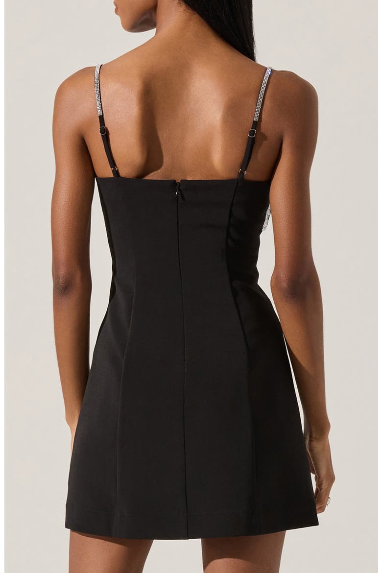 Halya Sequin Bow Minidress, Alternate, color, BLACK