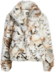 Anne Klein Faux Fur Crop Jacket
