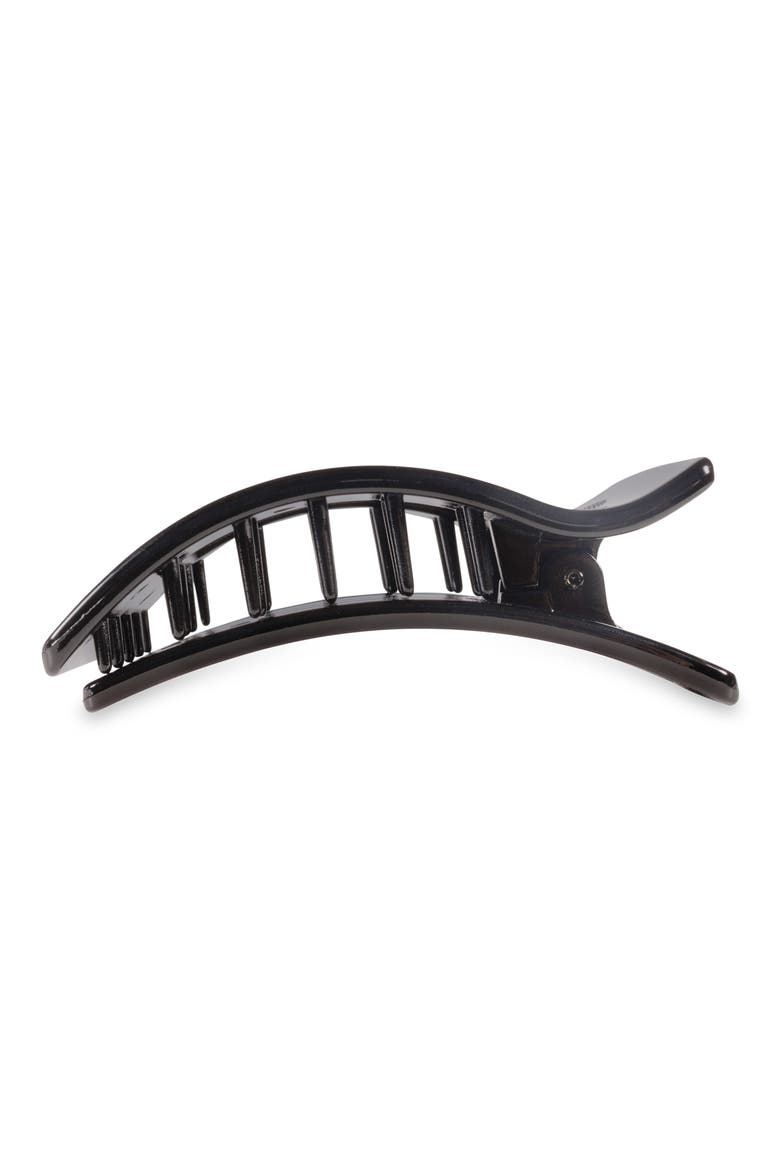 Large Flat Rectangle Hair Clip, Alternate, color, JET BLACK