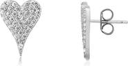 The Lovery Fine Jewelry Pave CZ Heart Stud Earrings