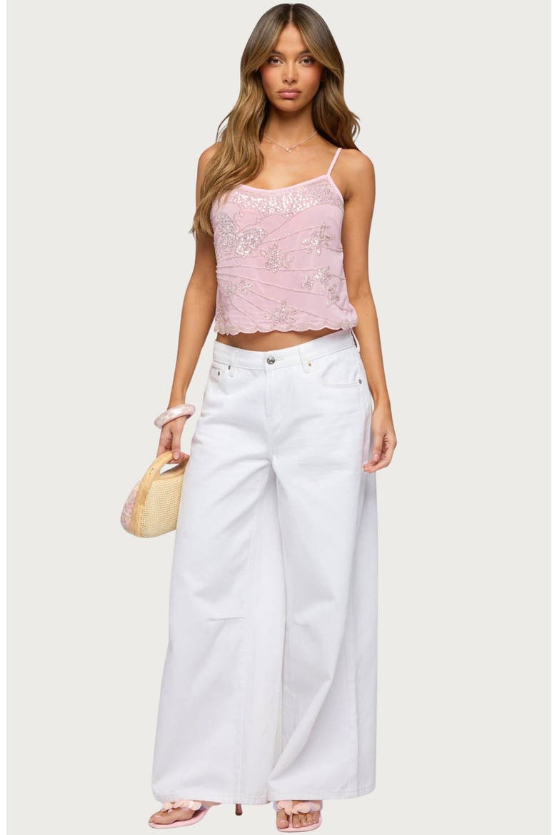 Bead & Sequin Chiffon Camisole, Alternate, color, LIGHT-PINK