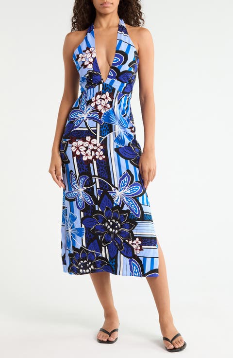 Jabi Floral Reilly Halter Midi Dress